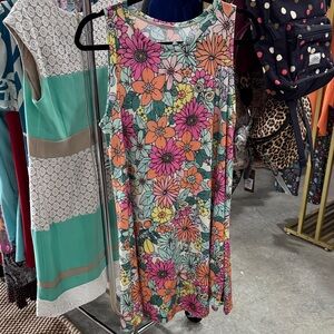 Sleeveless Floral Mini Dress in Pink & Coral